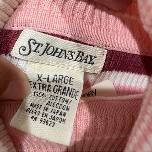 St. John’s Bay NWT Striped Turtleneck Y2K Long Sleeve Top - Picture 2 of 3